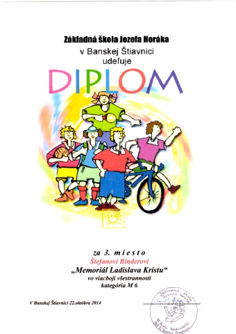 diplom Štefan Binder - 3 miesto